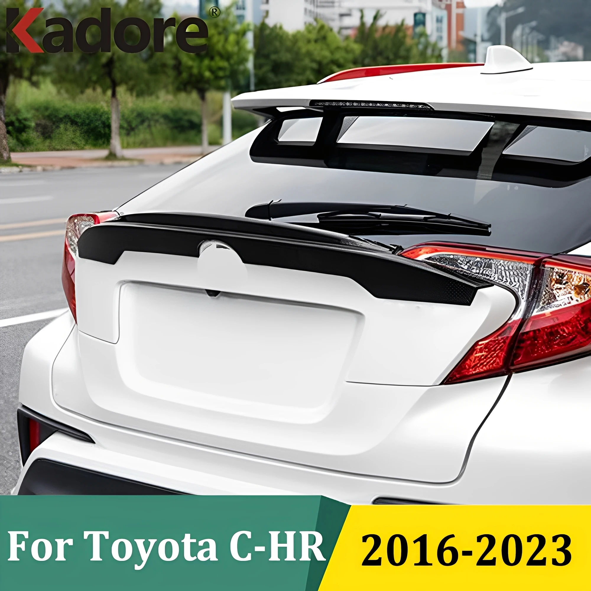 Dla Toyota C-HR CHR 2016 2017 2018 2019-2023 Spoiler z Włókna Węglowego Listwy Tylnego Bagażnika Skrzydła Naklejka Stylizacyjna Samochodu Akcesoria Zewnętrzne