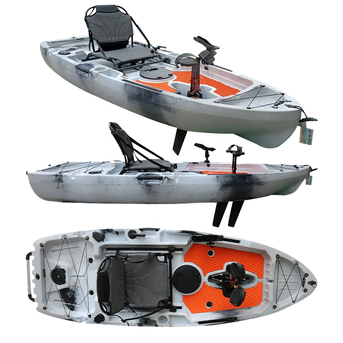 

Plastic fishing kayak with pedal drive canoe fishing boat