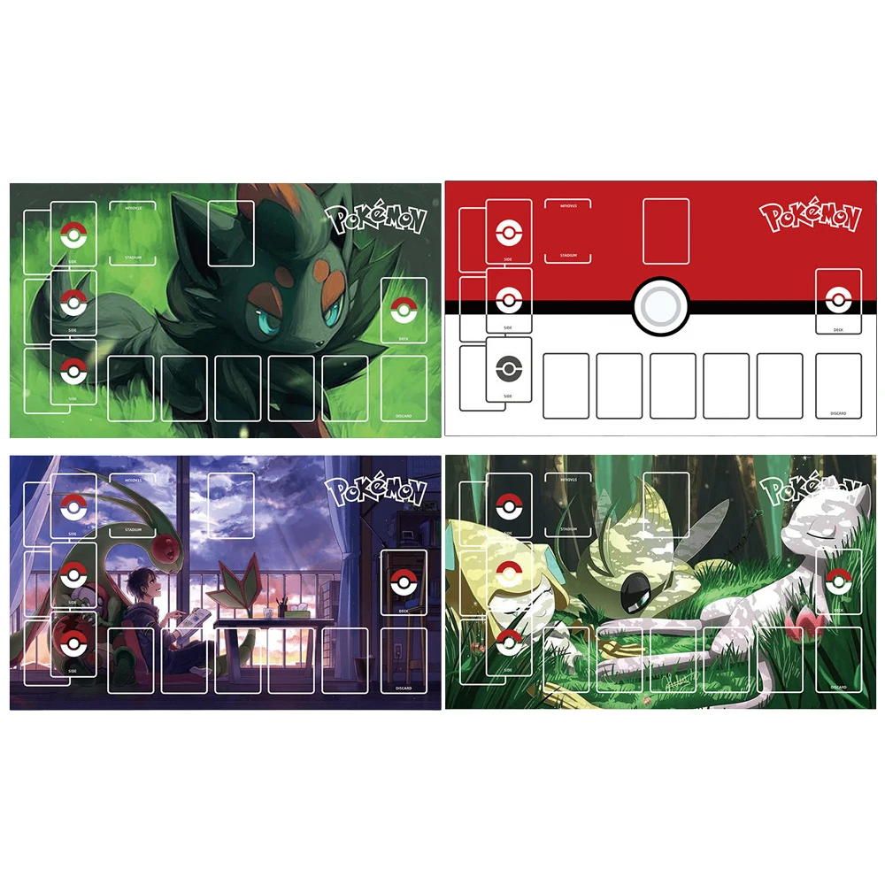 Pokemon PTCG Anime Pikachu Mimikyu Mew Anime Anti-slip Game Table Mat Dedicated Game Battle Card Mat Gift Toy