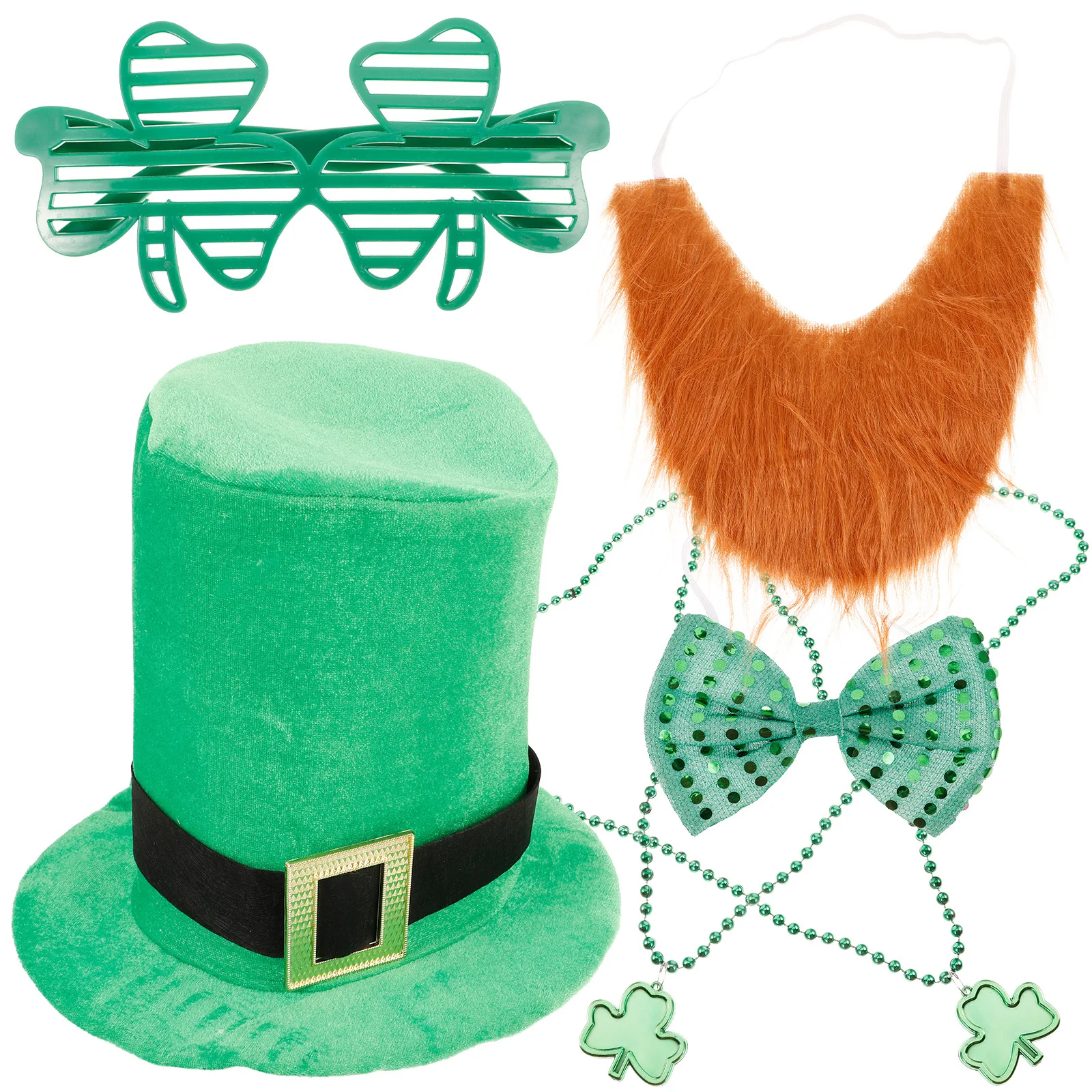 1 set 1 set Ierse decoratieset St Patrick Baard Strikje Feestrekwisieten Feestelijke kostuumaccessoires St Patricks Day Gunsten Cosplay