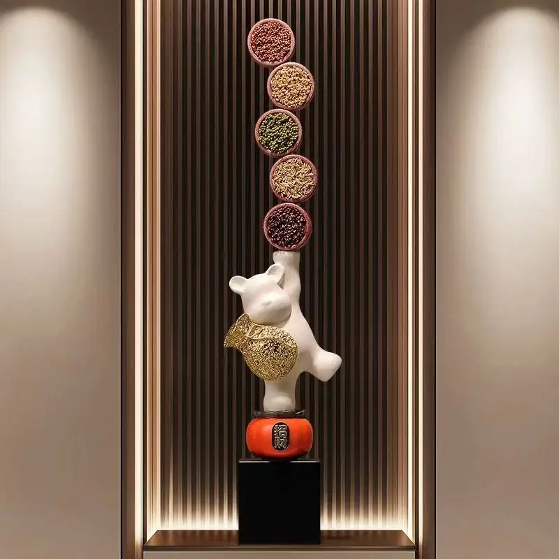 

Lucky Bag Bear Sculptor Decorative Items, Grain Abundant, Miscellaneous Grain Ornaments, Living Room Wealth Attraction Decoratio