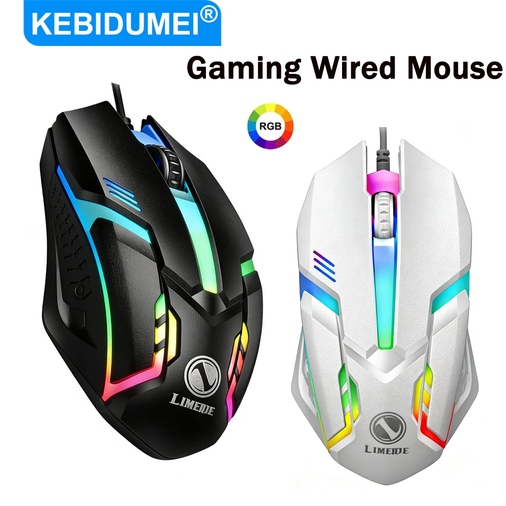 

USB Wired Mouse RGB Backlit Mosue Mecha E-Sports Gaming Mouse Office Mice Computer Accessories For PC Desktop Laptop Windows