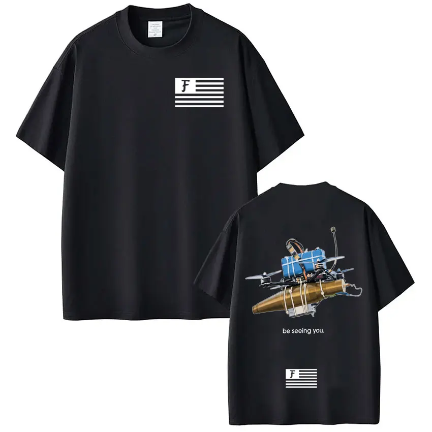 T-shirt Forward Observations Group Be Seeing You avec motif squelette, style punk gothique, pour hommes et femmes, en coton, décontracté, surdimensionné