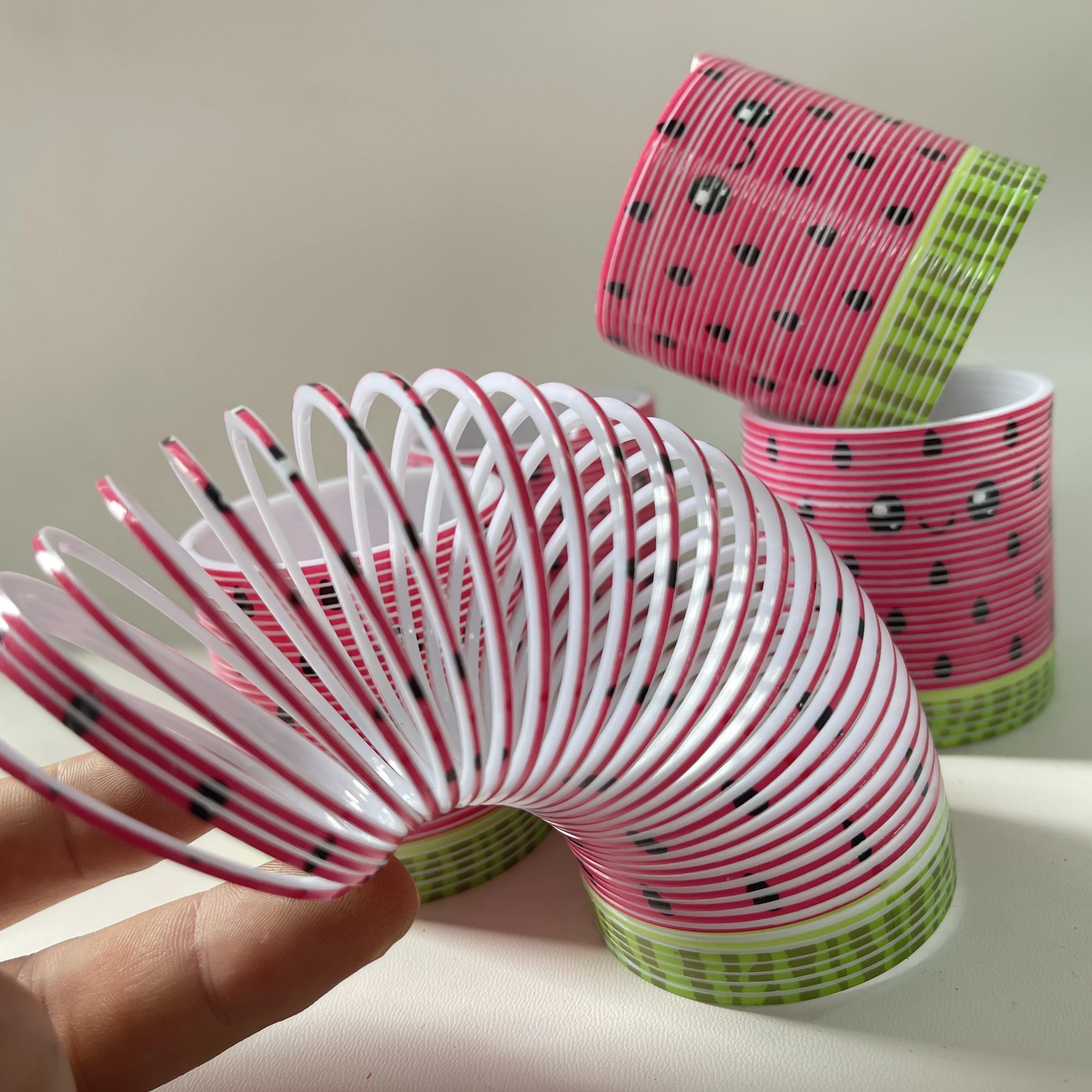 

1/3/6pcs Cute Watermelon Rainbow Circle Spring Toy for Kids
