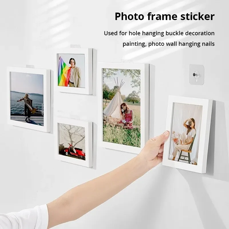 10/20PCS Strong Adhesive Hooks Clear Picture Frame Poster No Drilling Wall Hooks Cabinet Kitchen Bathroom Accessories Screw Hook