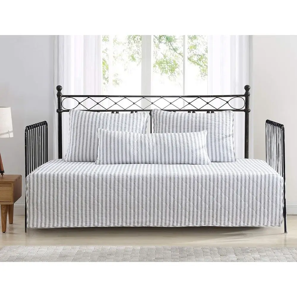 

Комплект постельного белья Daybed, двусторонний хлопковый комплект с подходящими наволочками и декоративной подушкой, предварительно стираный или с добавлением сатина, цвет Willow Way Grey