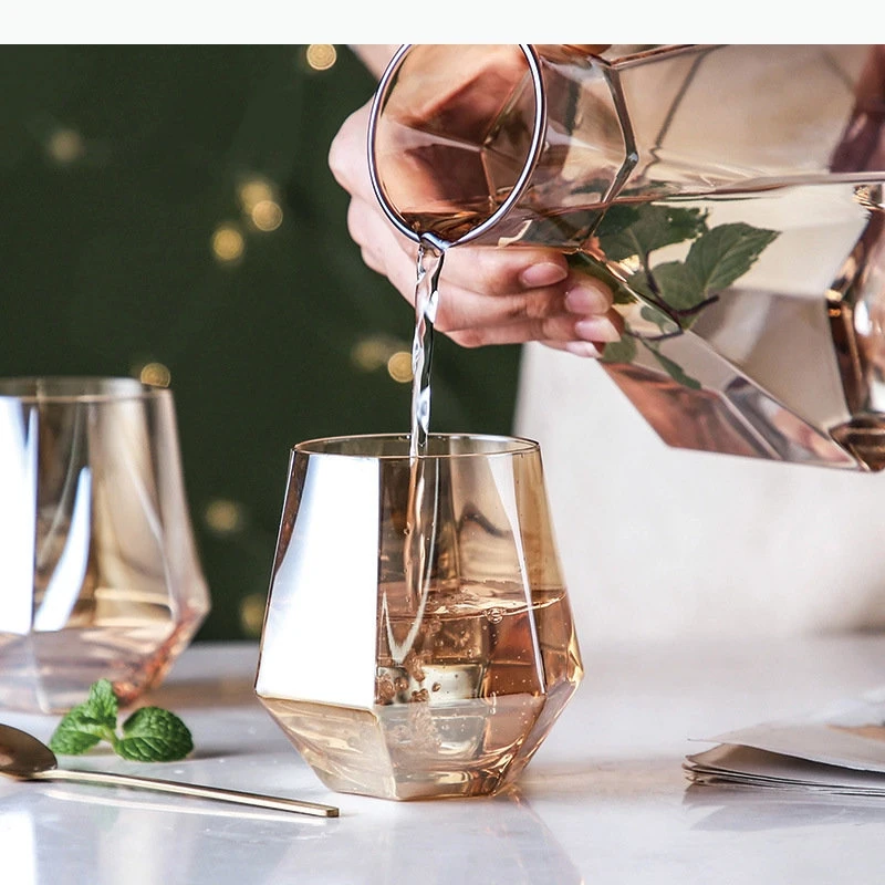 Tazas de vidrio simples, botella de agua, té, café, leche, fruta, botellas de té, artículos para beber para el hogar, juego blanco frío, accesorios para el hogar