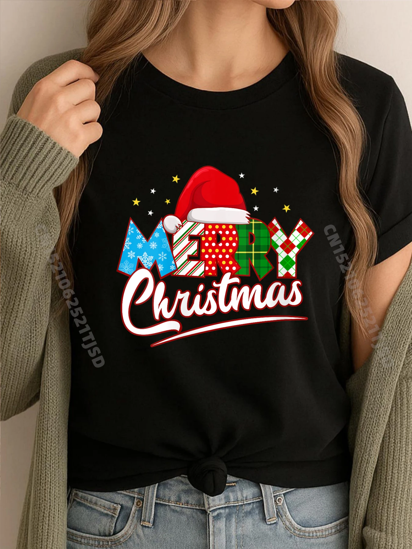 

Женские рождественские красные клетчатые рождественские одинаковые семейные рождественские футболки для женщин, натуральные футболки WashedGeek