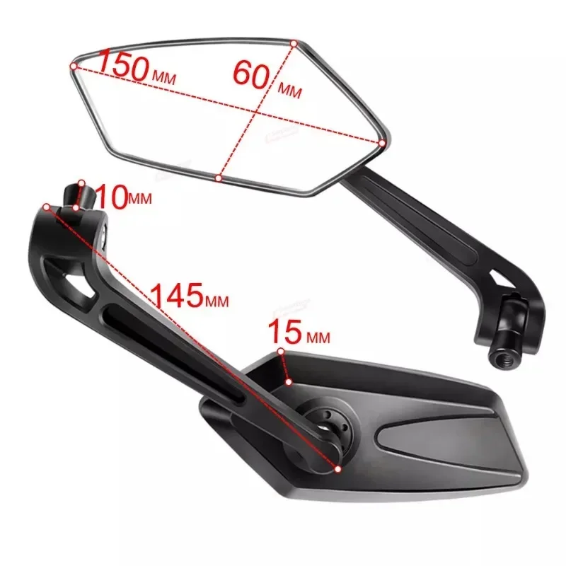 Motorcycle Handlebar Rearview Rear View Bar End Side Mirrors For Cafe Racer Scooter Motocross 8/10mm Universial Modified Parts image 5