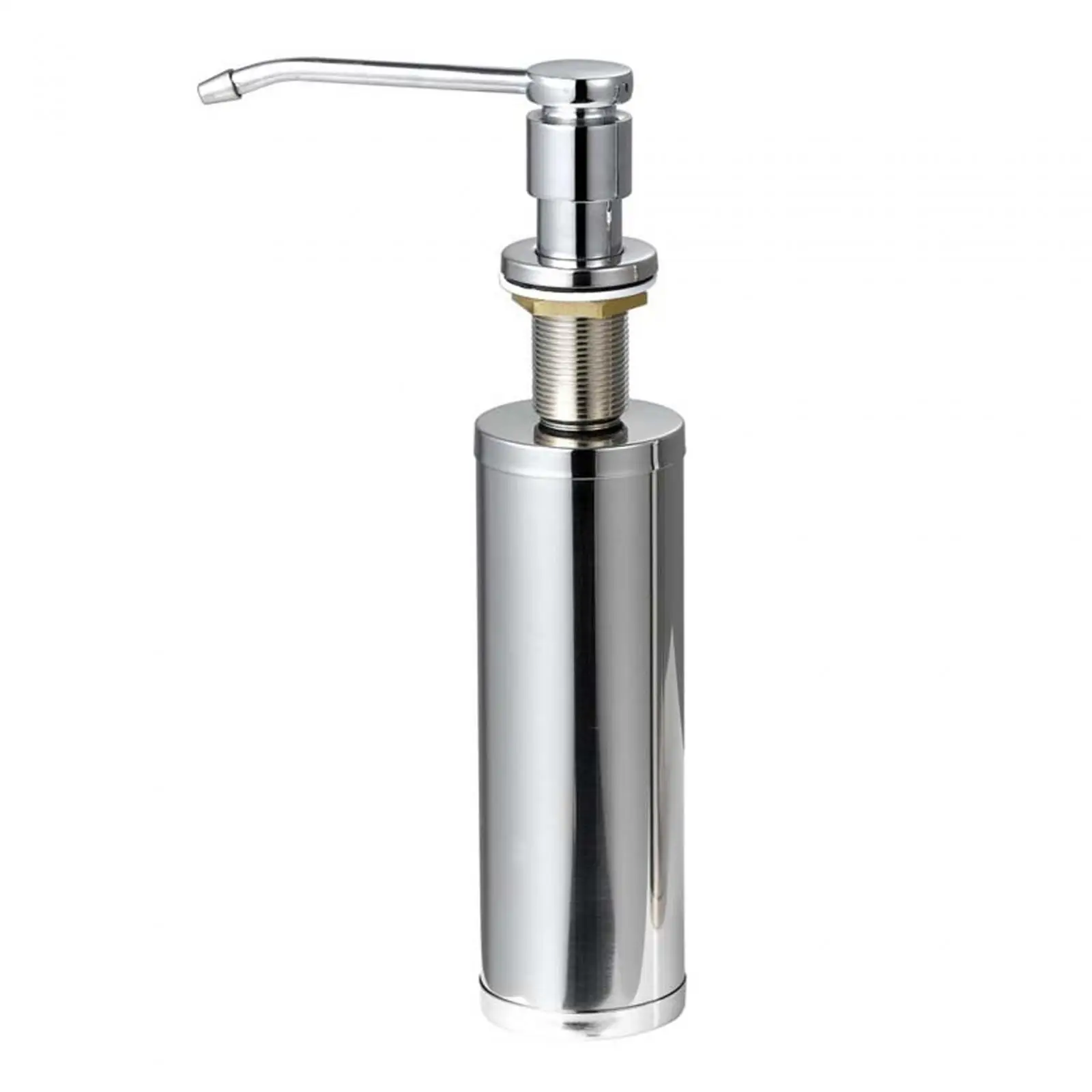 Soap Dispenser for Kitchen Sink, Stainless Steel, Refill from The Top, Built in Design for Countertop with Liquid Soap Bottle