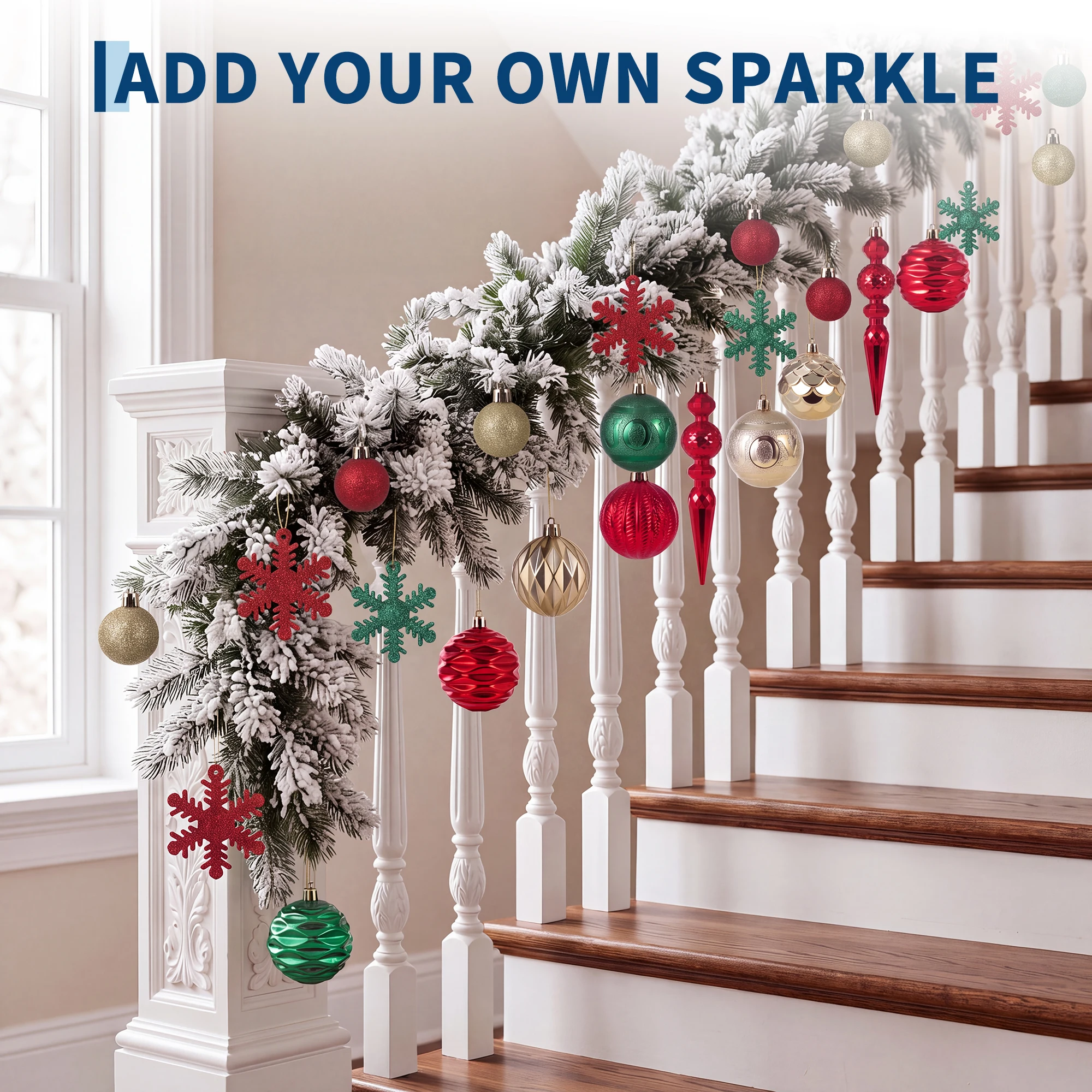 GAOMON 12Pcs Christmas Ball Ornaments, Shatterproof Tree Decor Set