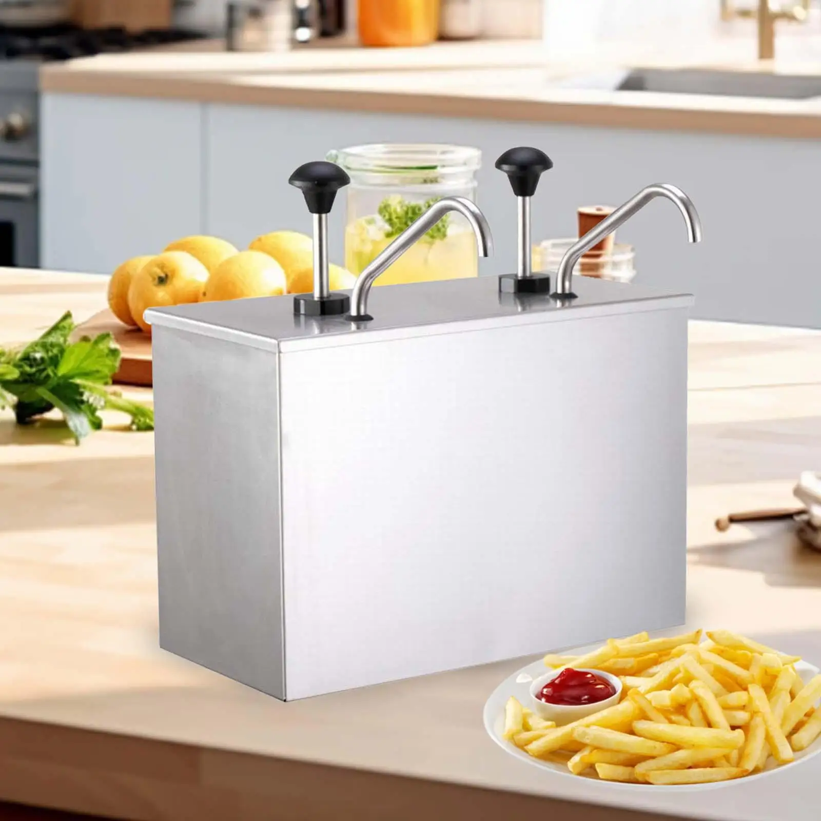 Sauce Dispenser Pump Detachable Stainless Steel Bottle for Household Salad Syrups Restaurant Use view 4
