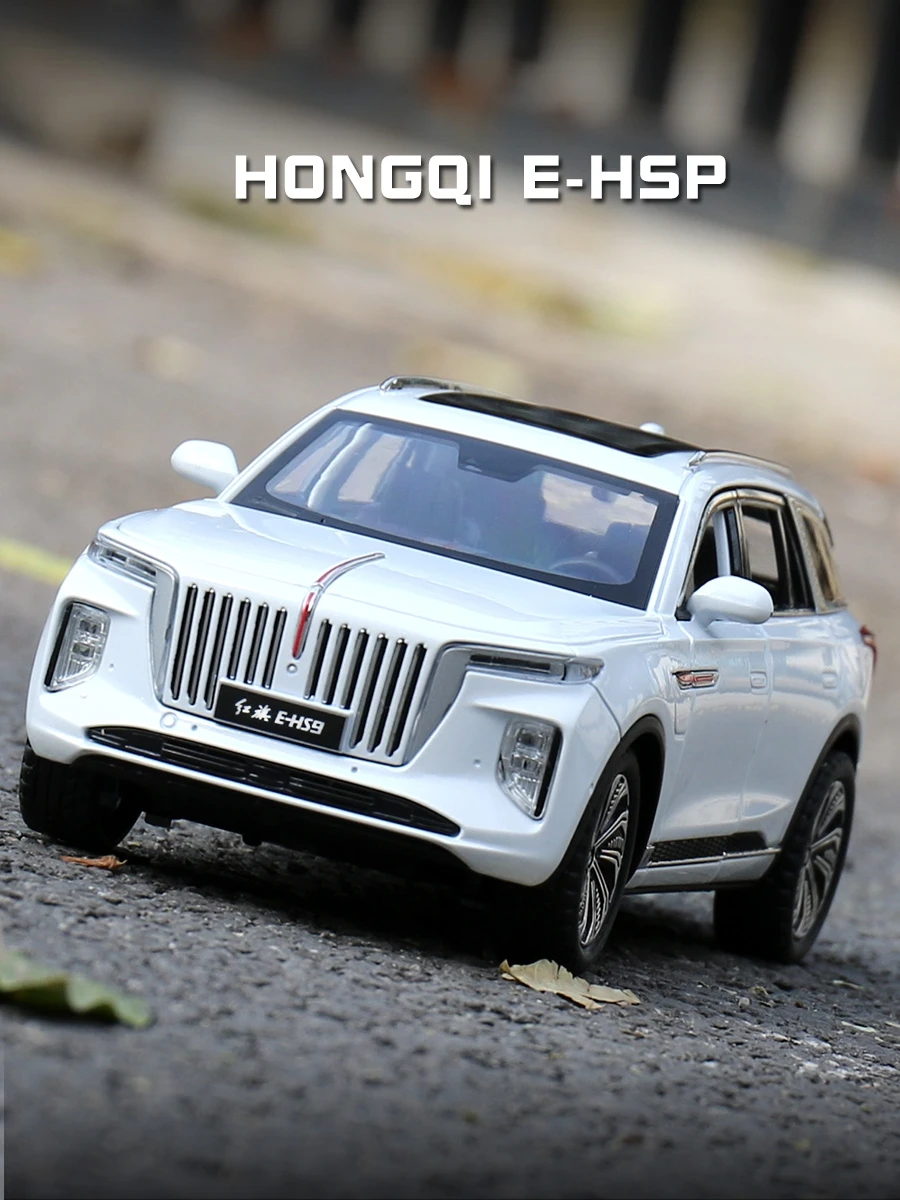 HongQi E-HS9 Chinese Luxury SUV New Energy Car Simulation Exquisite Diecasts & Toy Vehicles CheZhi 1:24 Alloy Collection Model