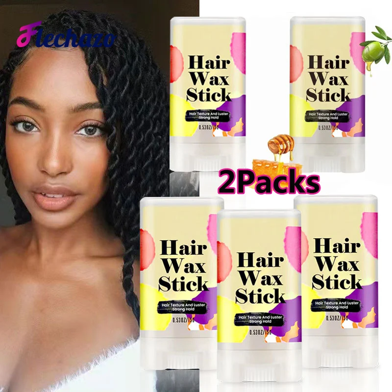 

Hair Wax Stick 2Packs Lightweight Hair Pomade Stick Tames Flyaways Long Lasting Frizzy Baby Hairs Edge Control Hair Wax Stick