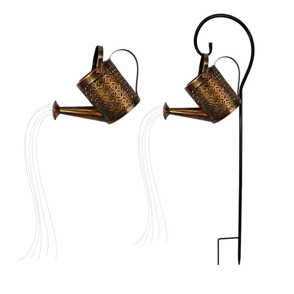 Solar Watering Can with Lights Outdoor Solar Garden Lights Decro Solar Lights Waterproof Hanging Lantern for Yard Patio