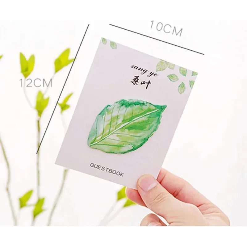 Libro de notas adhesivas fuera de stock, hoja de planta Natural, Bloc de notas adhesivas, pegatina para planificador de oficina, papelería, suministros escolares, Deco # R.
