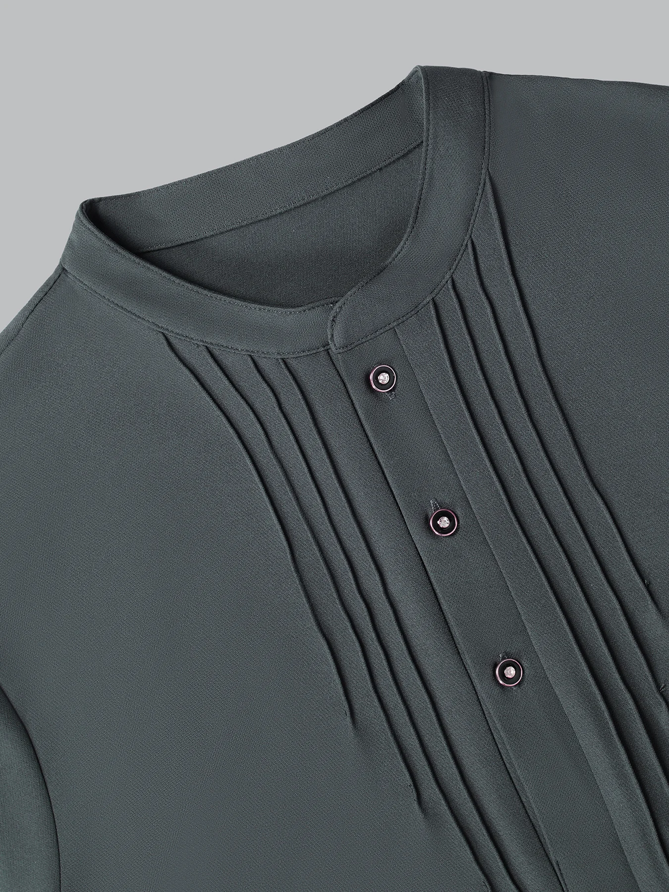 African Band Collar Button Blue Embroidered Men's Set