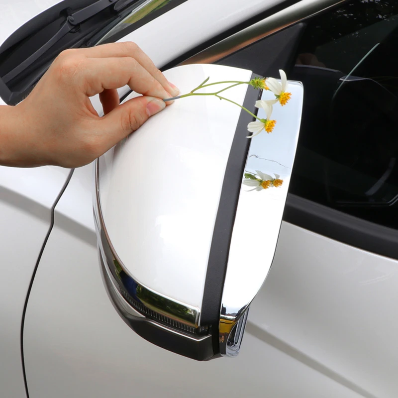 For Hyundai Tucson 2021 2022 2023 NX4 Hybrid ABS Plastic Car Rearview Mirror Eyebrow Cover Weather Shield Decoration Accessories