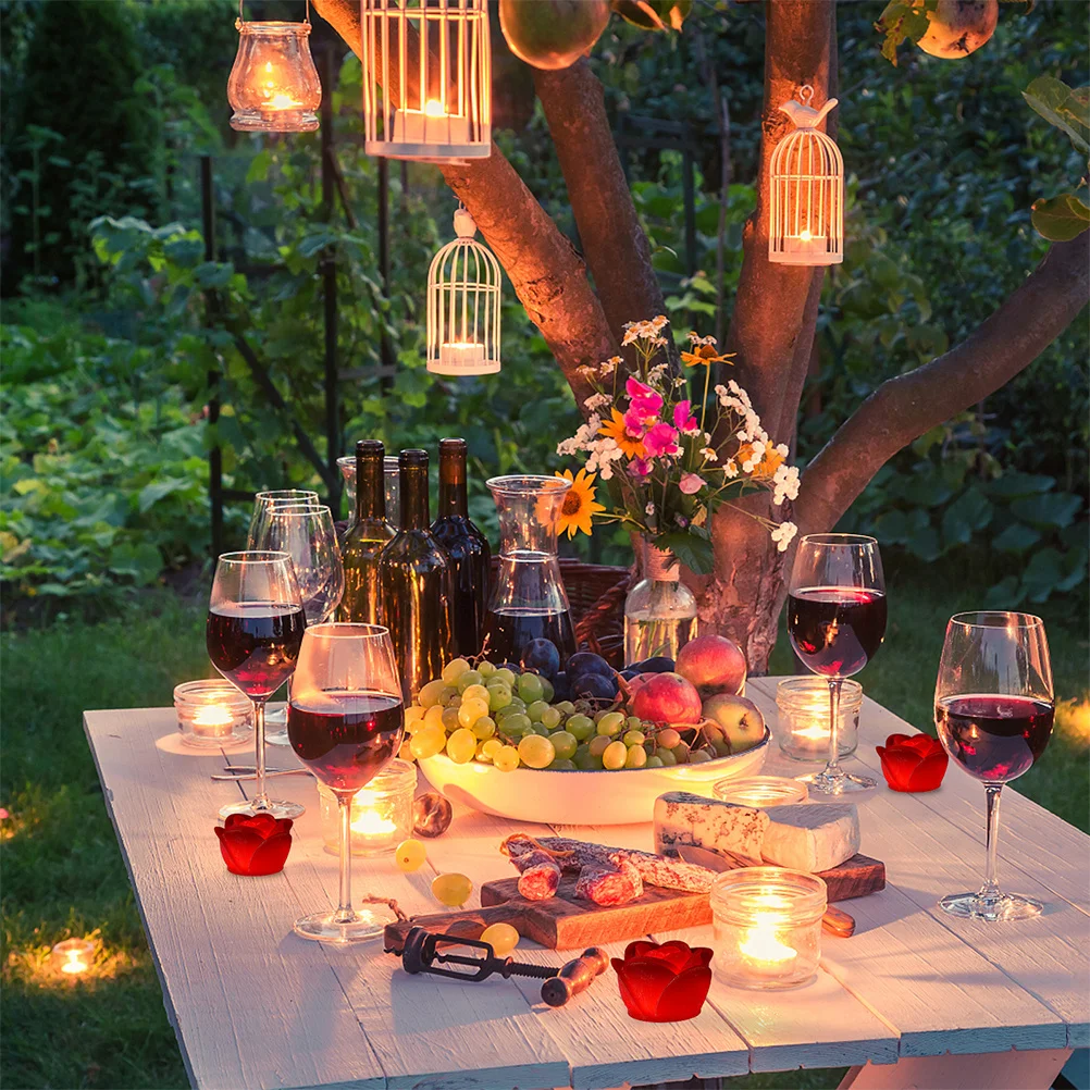 

4Pcs Decorative Rose Lamp Electric LED Light Small Desktop Adorn Romantic Ambiance Atmosphere Ornament