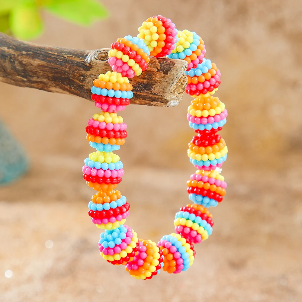 1 Stück Trend-Regenbogenperlen, Acryl, geometrisches Kugeldesign, Perlenarmband, Nischendesign, niedliche Partygeschenke, Alltagskleidung, Arbeit, vielseitig