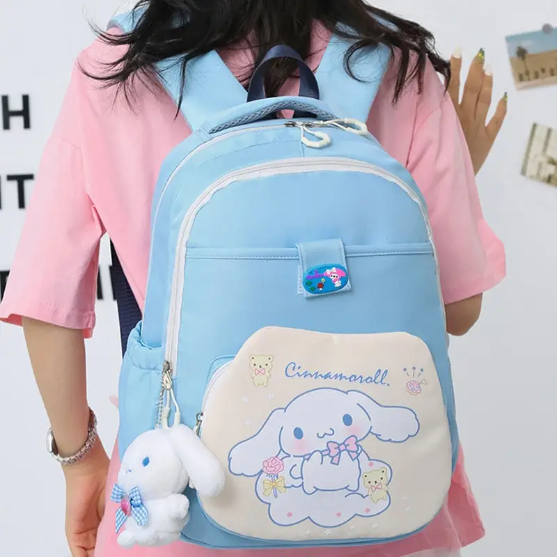 

Sanrioed Large Capacity Backpack Kuromi Cinnamoroll Cute Hello Kitty Cartoon Anime Melody Pom Purin Schoolbag Shoulder Bag Gift