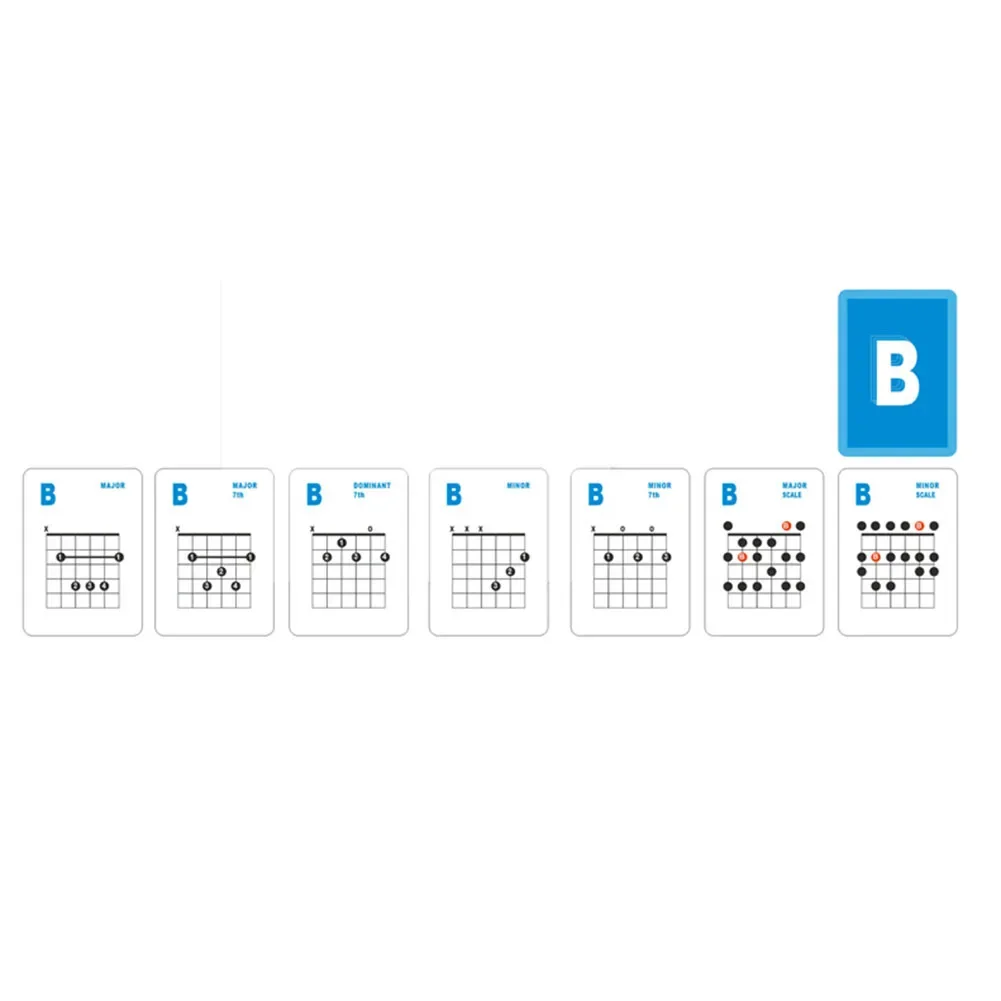 

49 Cards Coated Paper Guitar Chords Guitar Chord And Scale Learning Cards 49 Guitar Flash Cards For Guitar Beginners
