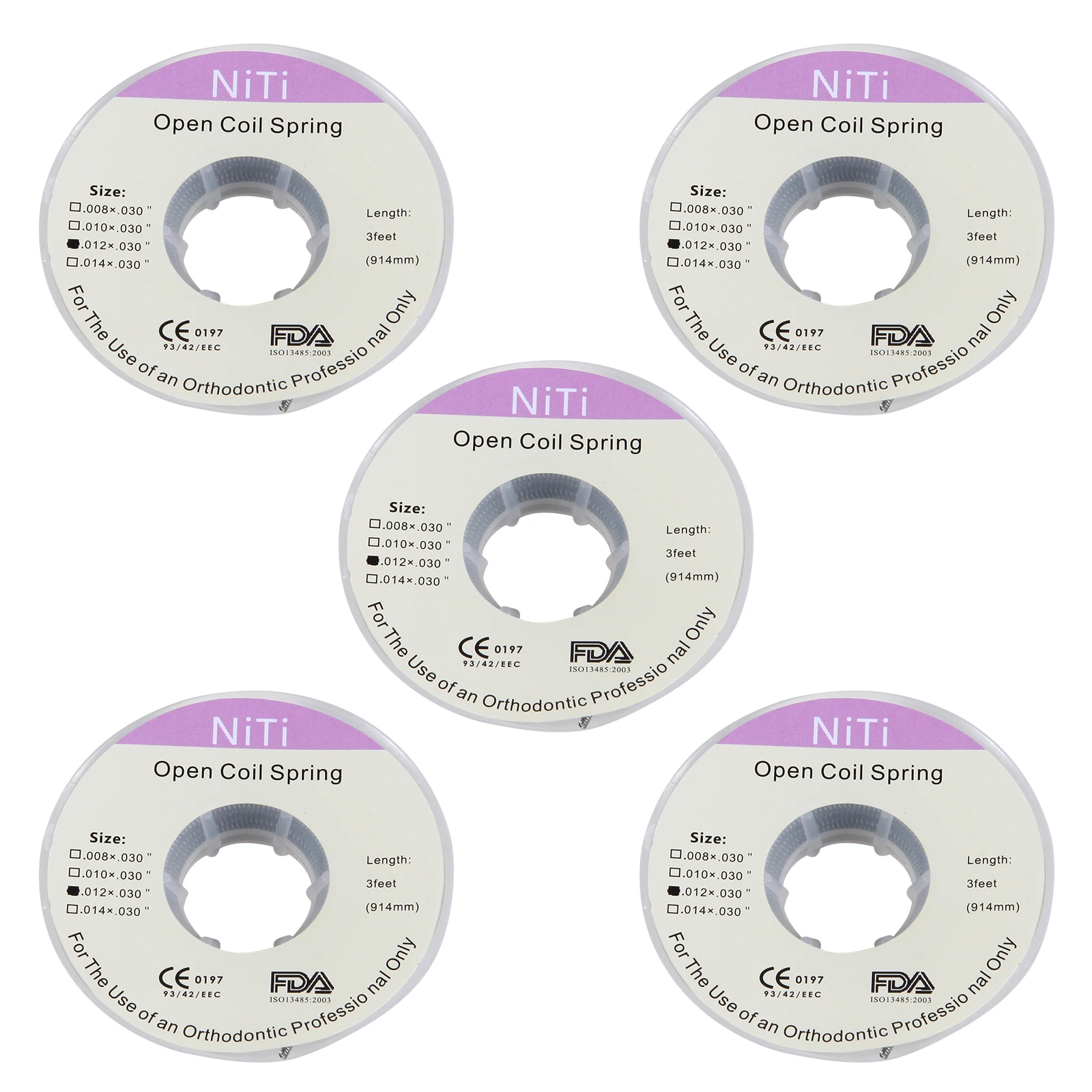 

5 Roll Dental Orthodontic Niti Open Coil Spring Spool .012*.030 " Inch 914mm/ 3 Feet