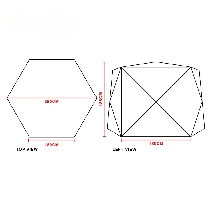 Easy Set up 6-Sided Portable Outdoor Sauna Tent for 8 Person With Wood Burning Stove