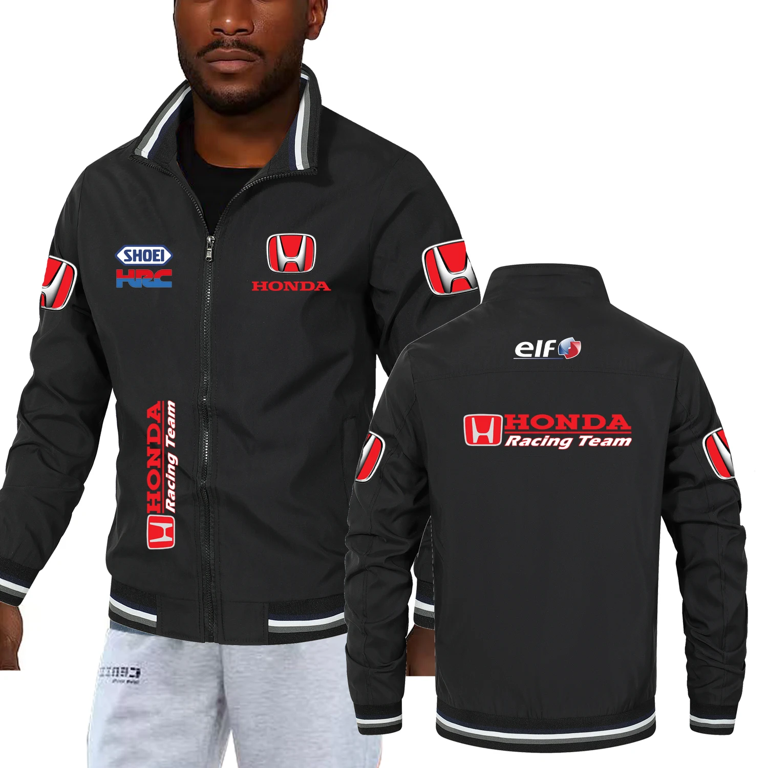 Heißer Verkauf im Frühjahr/Herbst, Honda Motorrad-bedruckte Jacke, Outdoor-Mode für Herren, winddichte Sportbekleidung mit Reißverschluss