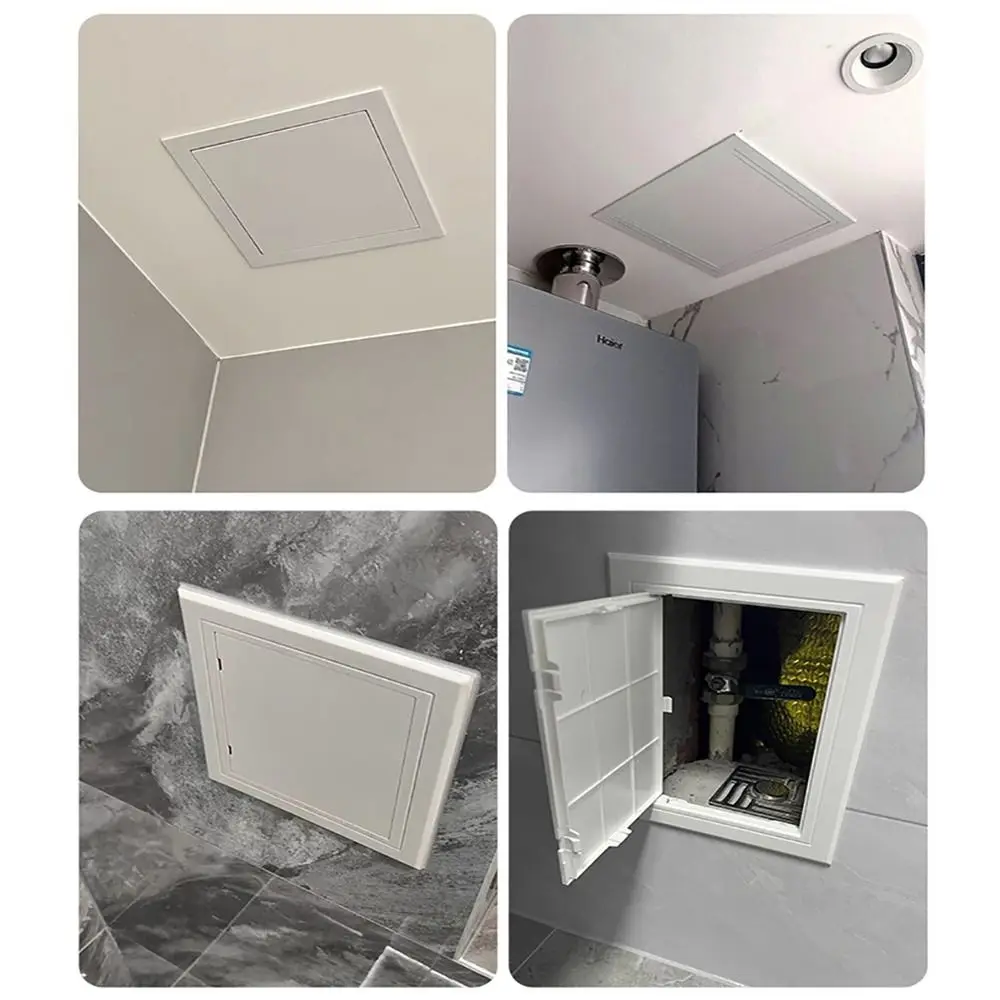 Door Latch White Access Panel Door Plastic Removable Inspection Hole Hinged Access Hatch Doors Wall Ceiling