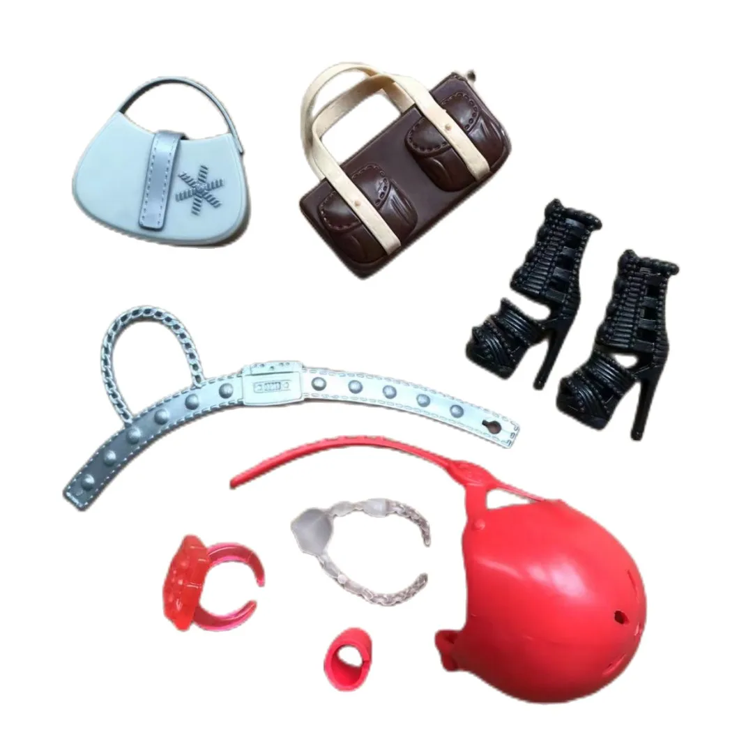 Monstering High Doll Accessories Decors Bags Hats Shoes Necklace Glasses Headbands Kids Playing House Doll Decors Girl DIY Toys