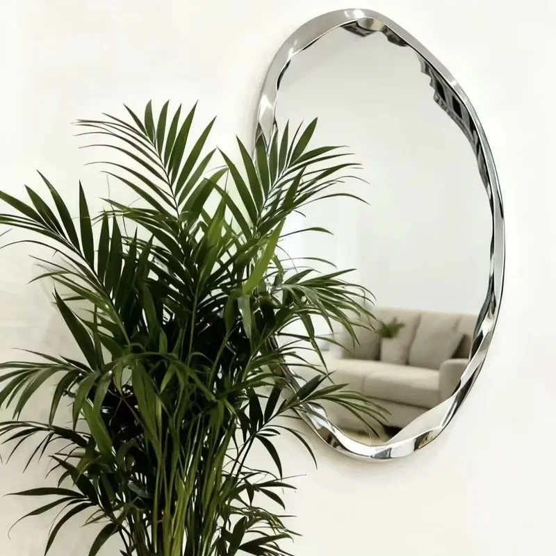 Factory Wholesale Handmade Abstract Metal Wall Sculpture Art Deco 3D Home Decoration Mirrors Wall Hangings Welding Technique