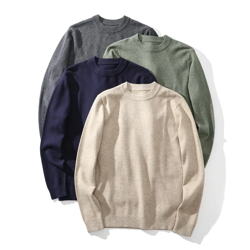 

Original Design Autumn New Men's Knitted Wool Blend Elastic Casual round Ne Sweater Warm Breathable Loose Fit Comfortable