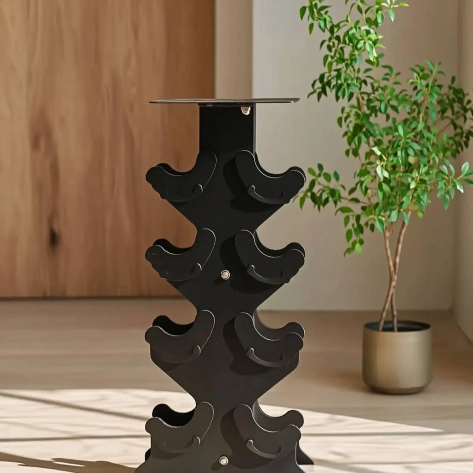 Four-Tier Dumbbell Rack Compact Dumbbell Rack Sturdy for Workout Room