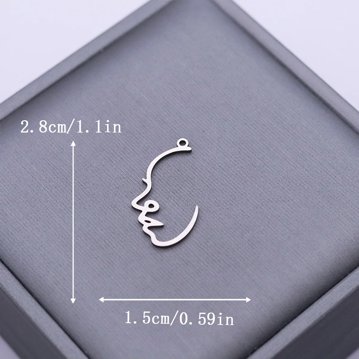 3pcs Line Art Lady Face Charms Stainless Steel Hollow Abstract Human Silhouette Pendant for DIY Jewelry Making Earrings Necklace