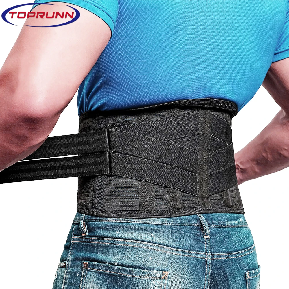 

Lumbar Support Belt Lower Back Brace Abdominal Binder Men Women Waist Trainer Corset Sweat Slim Belt for Sports Gym Pain Relief