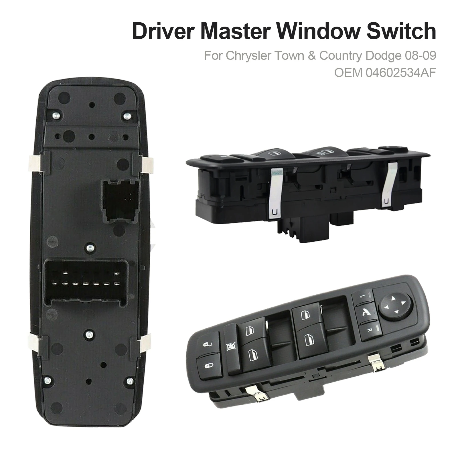 Black Driver Master Window Switch For Chrysler Town & Country Dodge 08-09