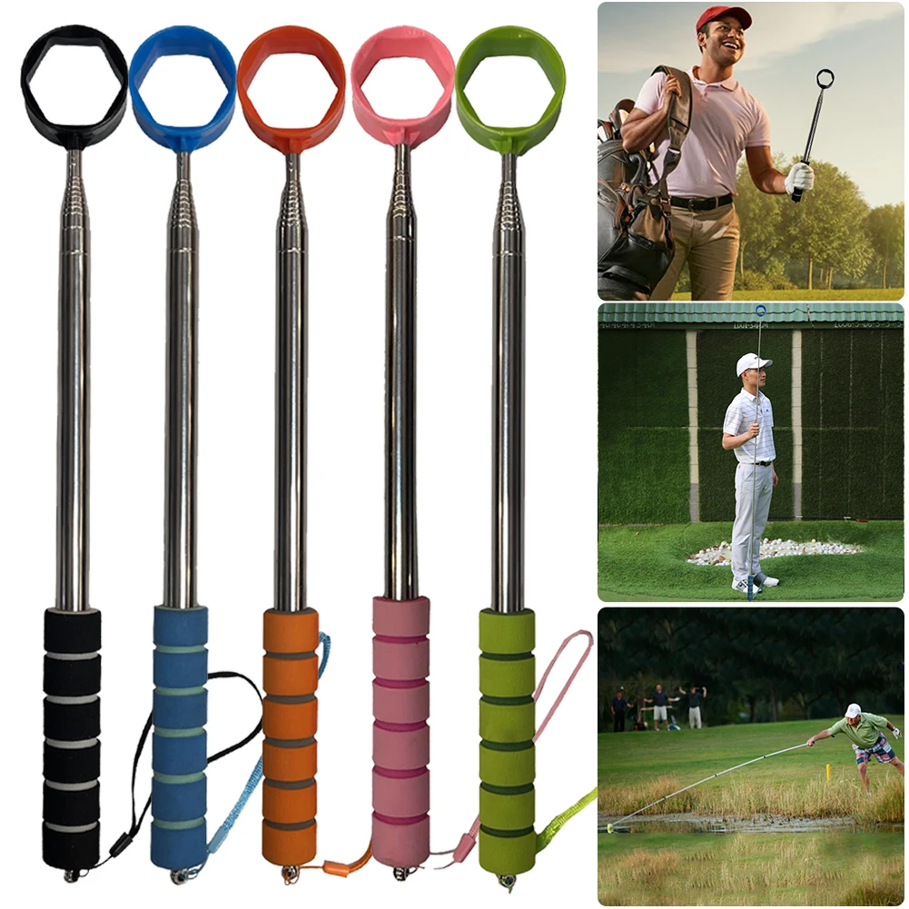 8.86 FT Telescopic Golf Ball Retriever Stainless Ball Retriever Tool Non-Slip Handle Golf Accessories Golf Gifts for Golfers