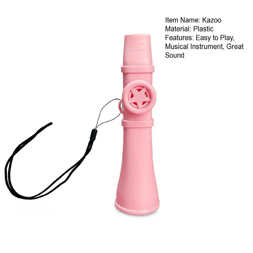 Kazoo de plástico com cordão, 13.5cm, fácil de aprender, flauta kazoo adulto, instrumento musical para guitarra, ukulele, violino, teclado de piano