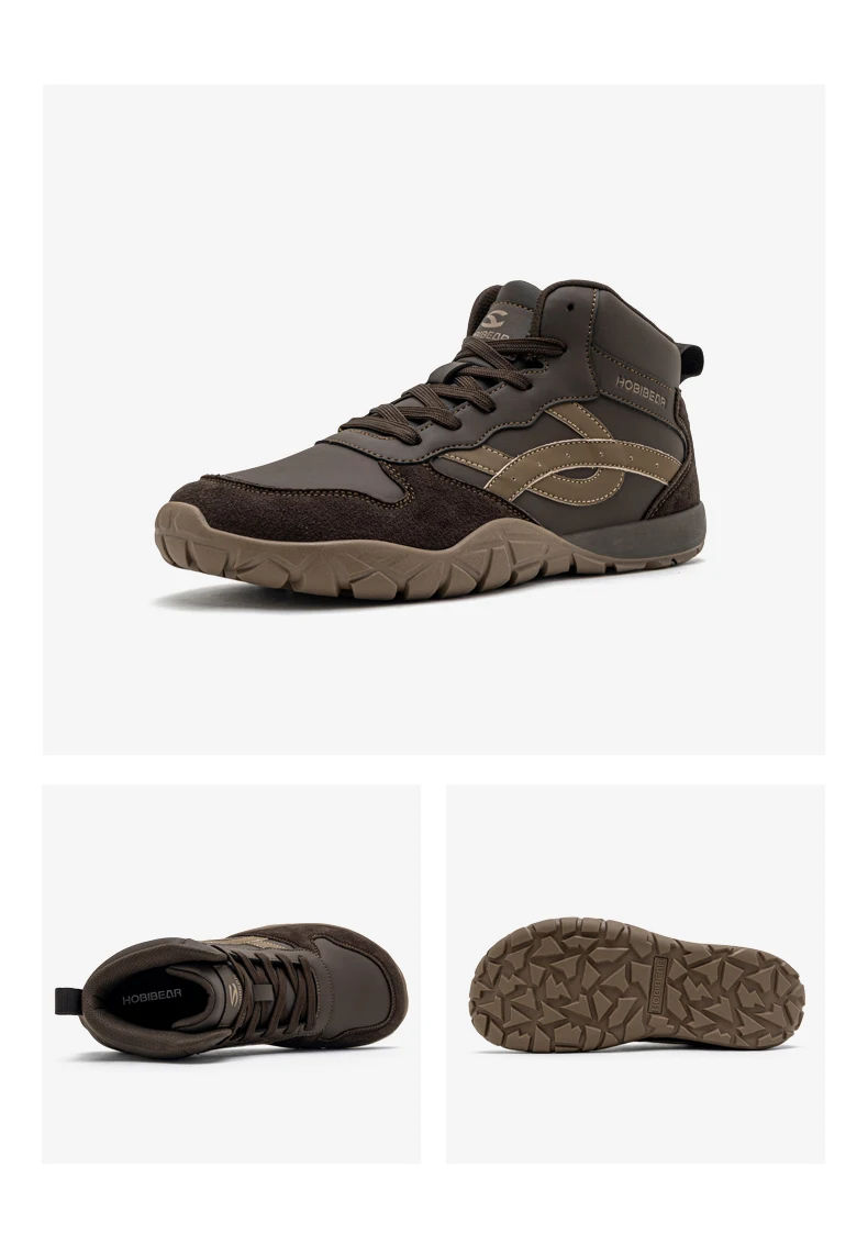 HOBIBEAR Mid-Top Wanderstiefel mit breiter Passform, Unisex Outdoor-Wanderschuhe, Kunstleder, rutschfeste Trailrunning-Knöchelschuhe – Detail 11