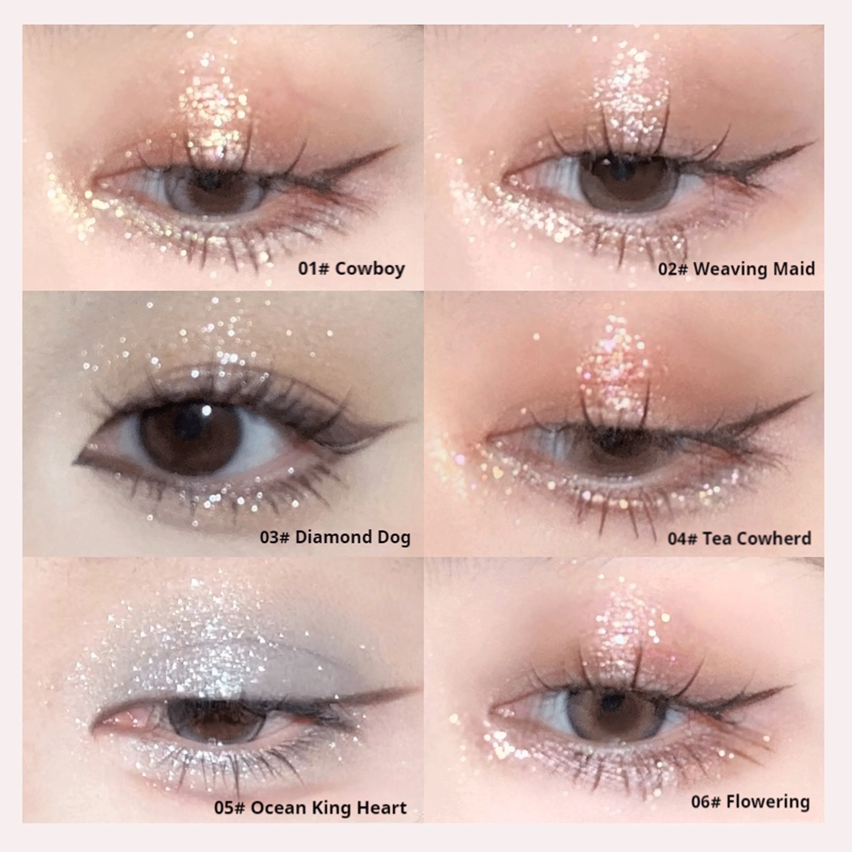 NOVO Ombretto monocromatico con finitura flash glitterata, base opaca morbida e setosa in polvere con finitura perlata