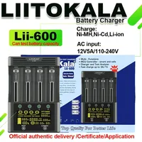 LiitoKala Lii-600 3.7V 3.85V Li ion 18650 1.2V 1.5V Ni MH AA AAA 3.2V/3.65V LiFePO4 Rechargeable Smart Repair LED Charger