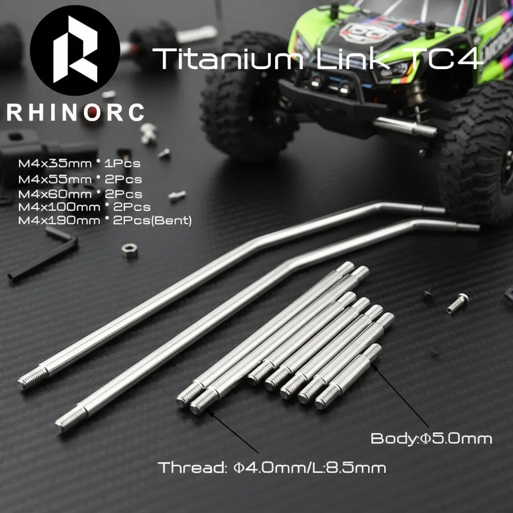 Rhino D5 Thread M4 Titanium alloy Link For Rhino YUE ONE LCG Sporty Chassis RC Cralwer