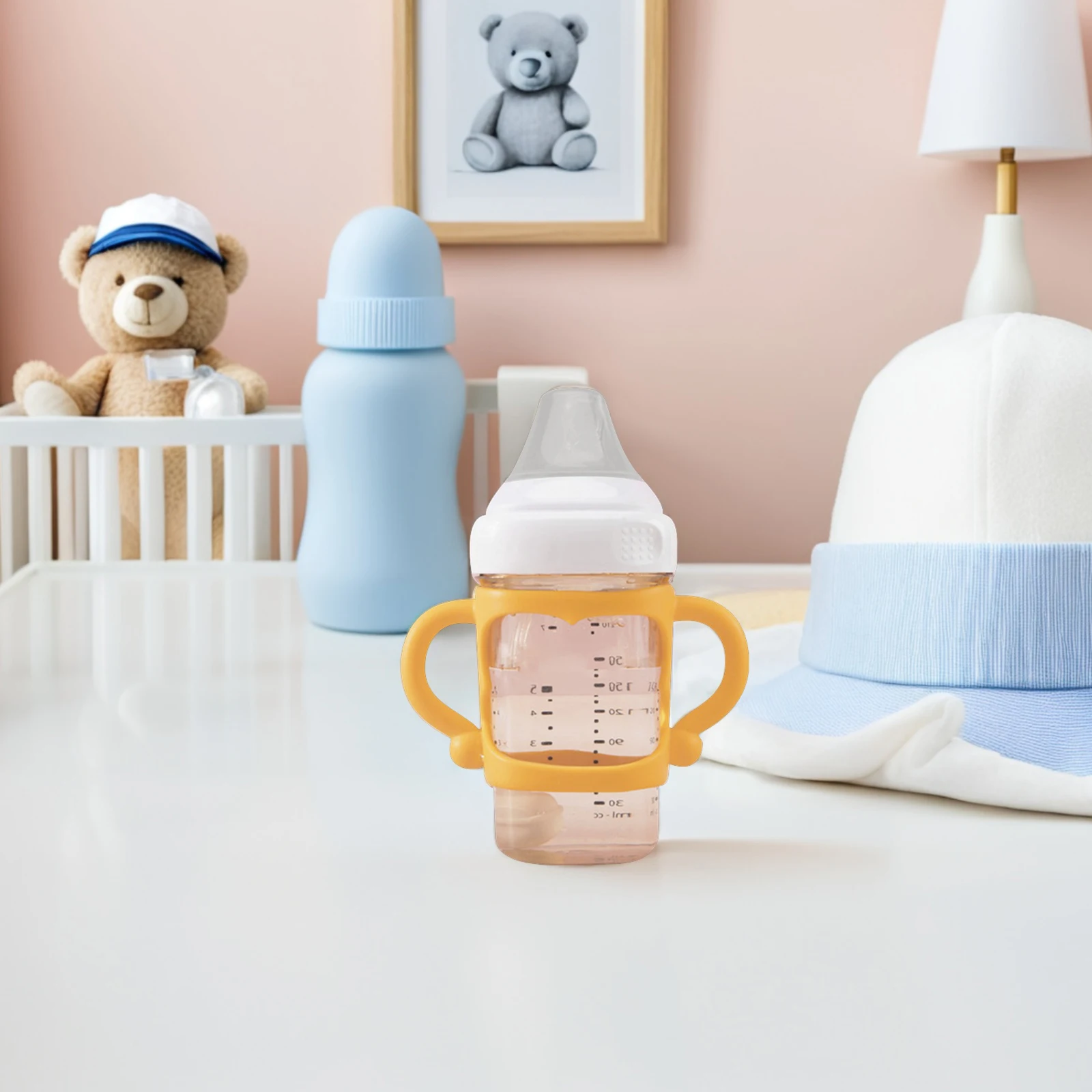 

4pcs Silicone Baby Feeding Bottle Handle Ergonomic Non-Slip Grip For Training Easy Attach Comfortable Hold Newborn Milk