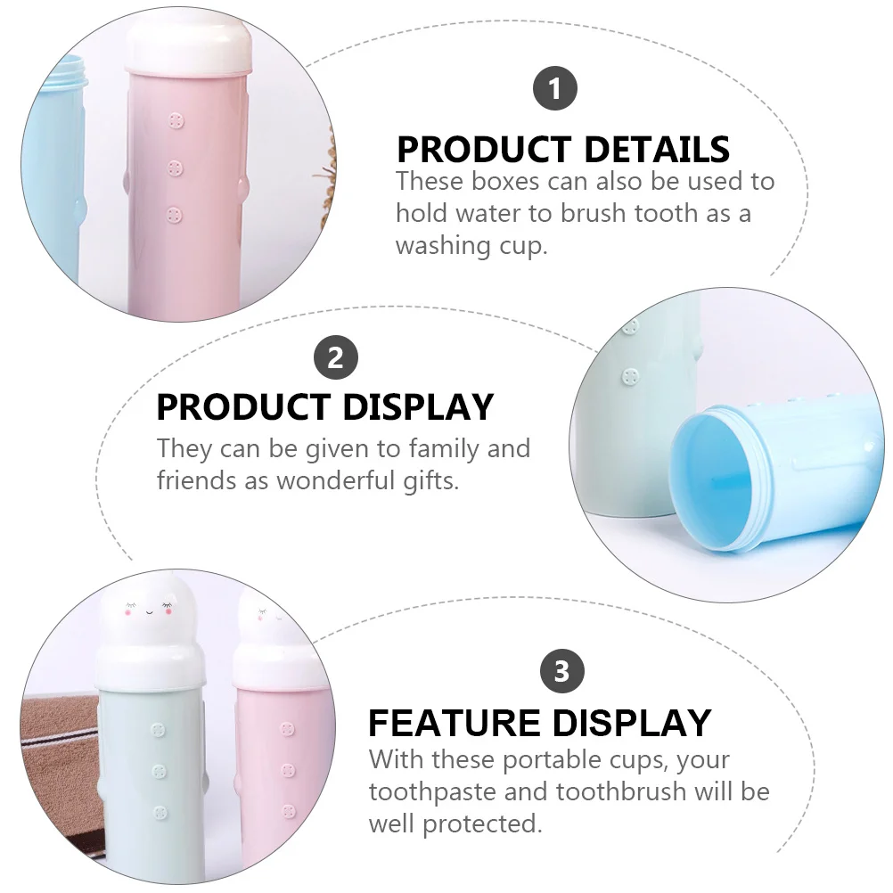 

3Pcs Portable Toothbrush Bucket Durable Premium PP Travel Toothpaste Holder Cup Travel Cup for Toothbrush Washing Use