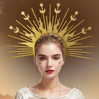 Halloween Halo Crown Headband Hair Band Decorative Portable Hair Hoop Hairband for Makeup Stage Show Dress up Party Supplies