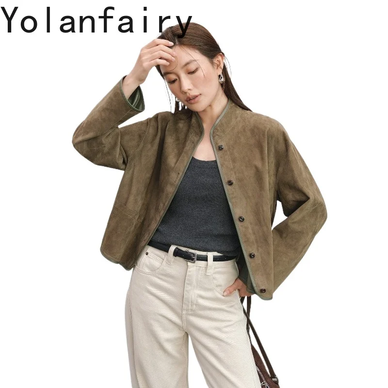 YOLANFAIRY Soft 100% Genuine Leather Jacket Women Top Quality Real Sheepskin Coat Elegant Short Leather Jackets 2026 chaquetas