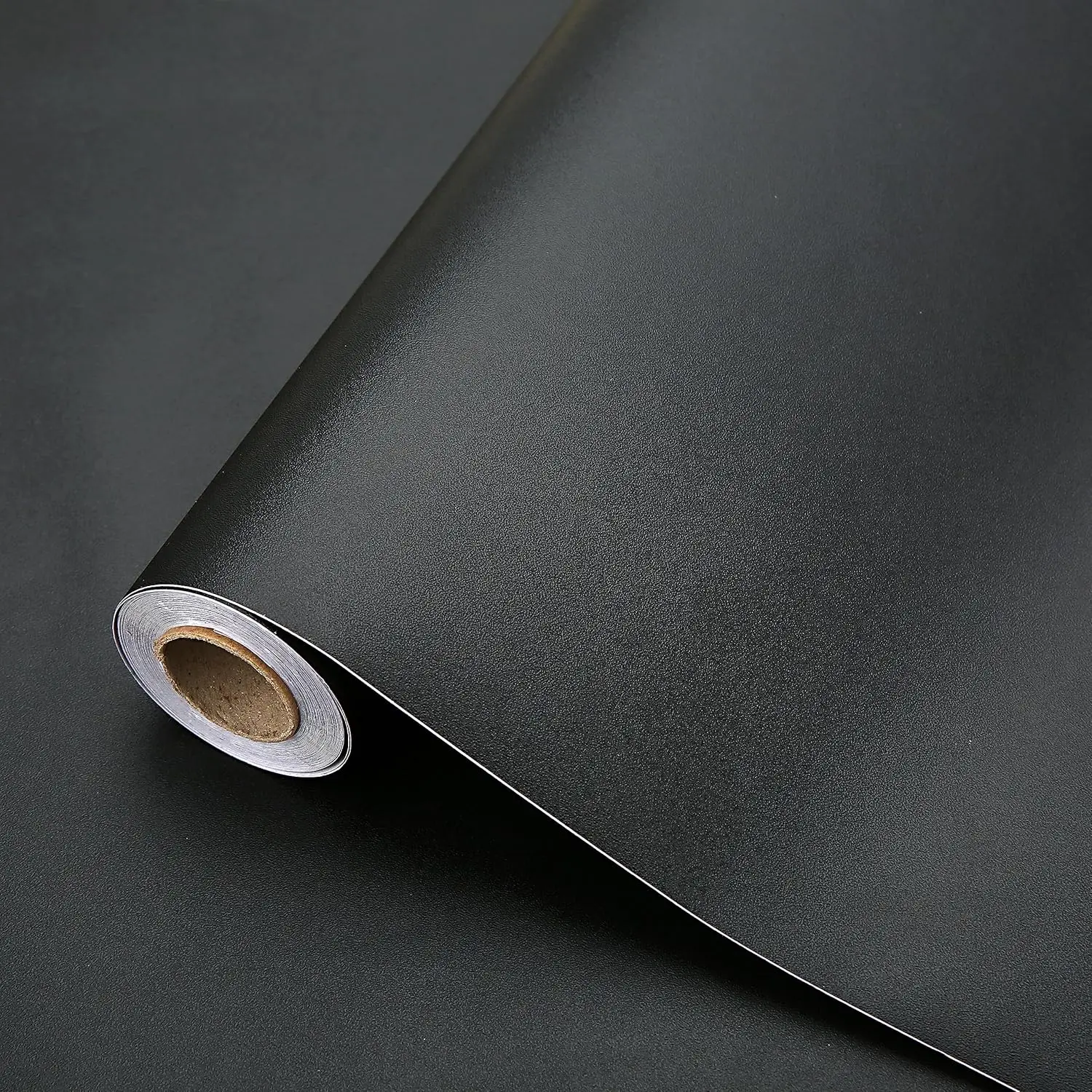 Thick Pure Black Waterproof Removable Wallpaper Matte PVC Self-Adhesive Contact Paper for Countertop Cupboard Shelf Decoration