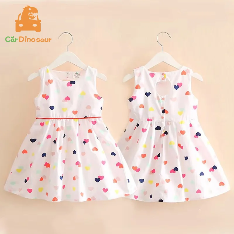 

2025 Лето 3, 4, 6, 8, 10, 12 лет в форме сердца с открытой спиной и принтом любви, солнечное белое балетное платье принцессы для детской вечеринки, платье для маленьких девочек