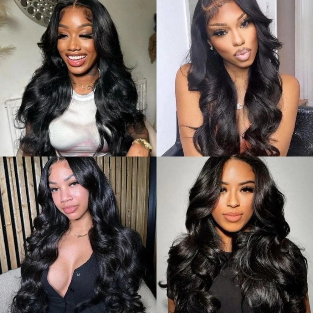 13x4 13x6 perucas dianteiras do laço cabelo humano pré arrancado 200% densidade 30 Polegada hd onda do corpo perucas dianteiras do laço cabelo humano natural preto